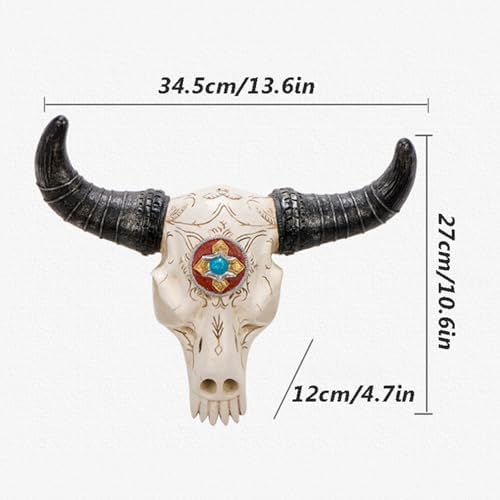 GDSPD Silver Cow Skull Wall Decor Sculpture
