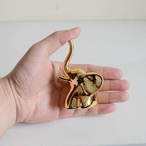 Home Decor Elephant Statues 1 Pair Gold and White