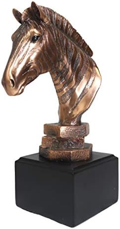 Ebros Safari Zebra Horse Head Bronze Statue with Trophy Base