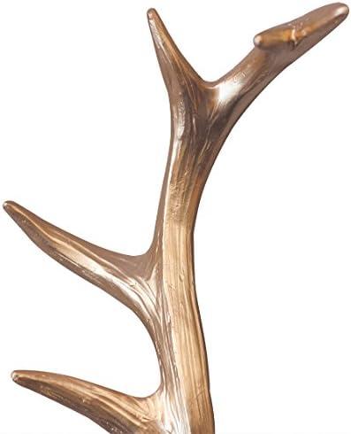 White Faux Furry Deer Head Wall Decor with Gold Antlers
