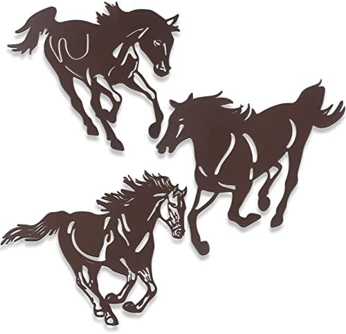 3 Pcs Metal Horse Wall Art Decor Rustic Western