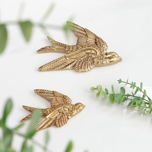 2pcs Swallow Wall Sculpture Resin Flying Birds Wall Art Hanging Ornament