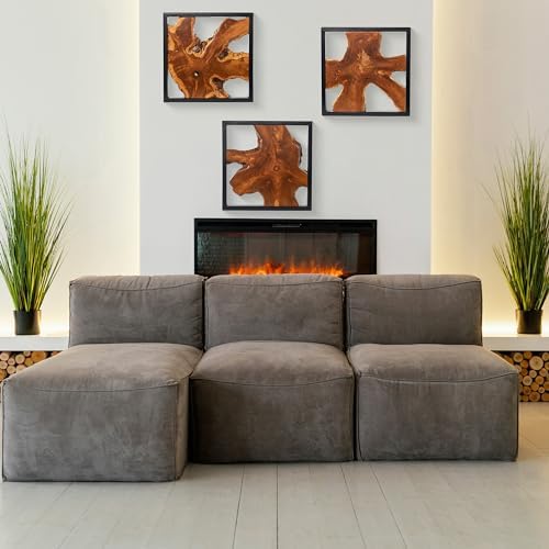 Warmaxx Rustic Teak Wood Wall Art 17x17 Handmade Decor
