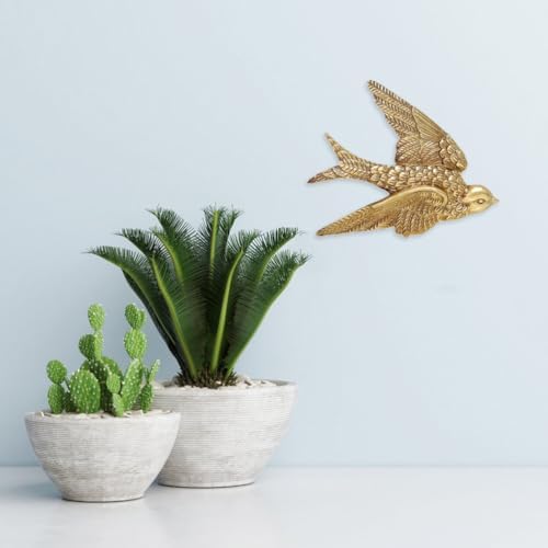2pcs Swallow Wall Sculpture Resin Flying Birds Wall Art Hanging Ornament
