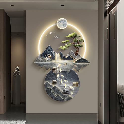 3D Landscape Metal Wall Art with LED Light