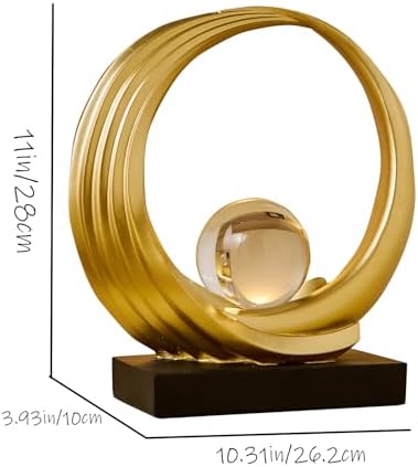 Golden Wave Origami Statue Modern Abstract Decor 1