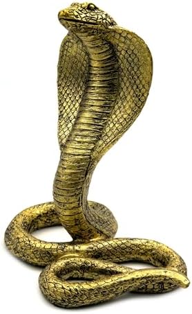 Vintage King Cobra Snake Statue Gold Figurine