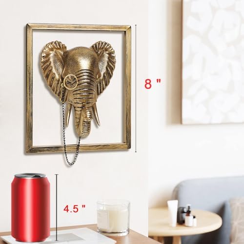 Newinhome Gold Vintage Elephant Wall Sculpture