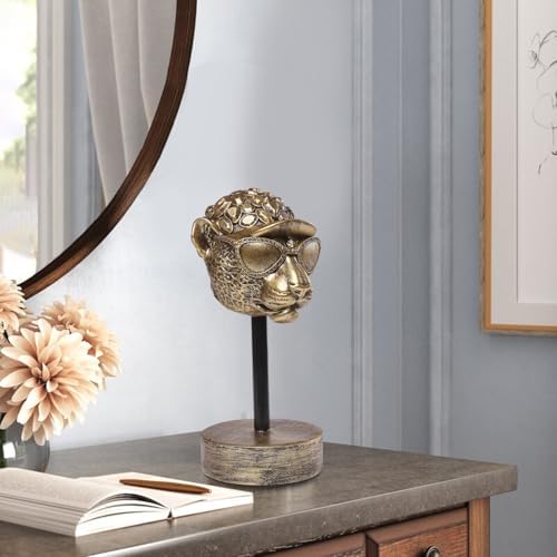 Handcrafted Leopard Resin Sculpture - Modern Home Decor