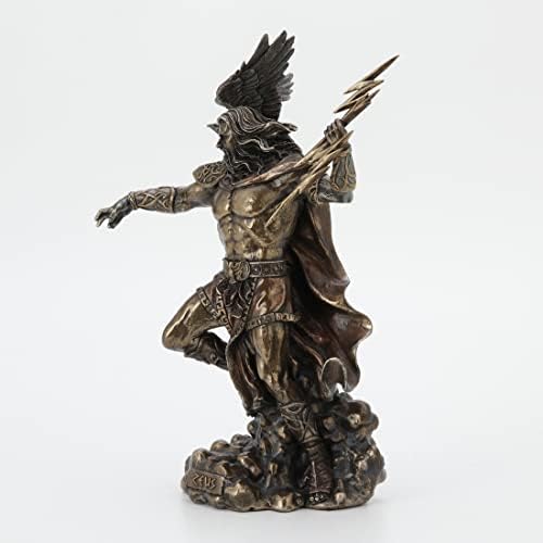 Veronese Design 11 3 4 Zeus Statue with Eagle Cold Cast Bronze Finish