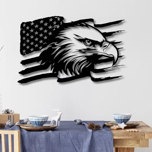 American Eagle Metal Wall Art 19x12 Inches