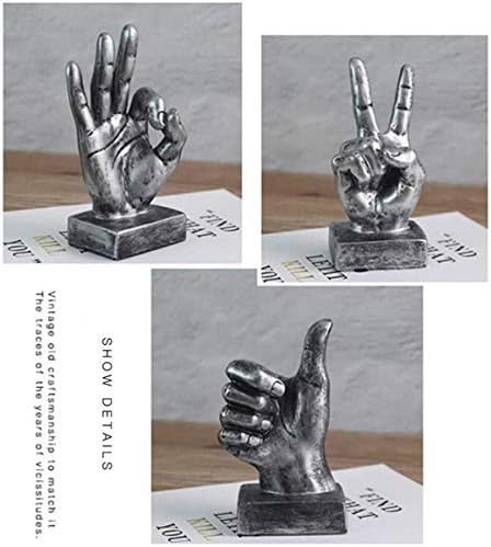 Lependor Silver Victory Fingers Desk Statue Sculpture