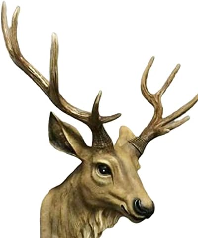 Fenteer 3D Deer Head Wall Sculpture Natural Color