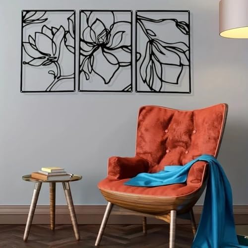 Modern Abstract Metal Flowers Wall Decor