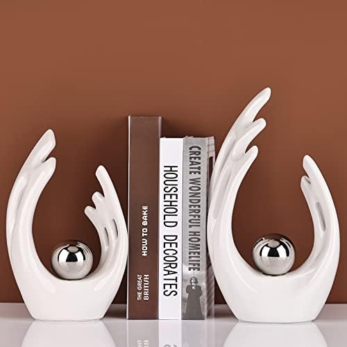 12 Inch White Silver Abstract Art Sculpture Room Decor Statue