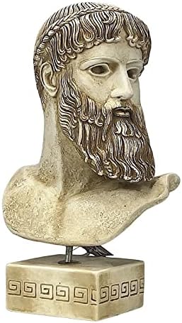 Neptune Poseidon Statue Cast Stone Brown