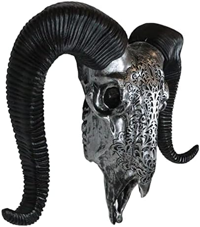 Ebros Gift Tribal Floral Ram Skull Wall Decor