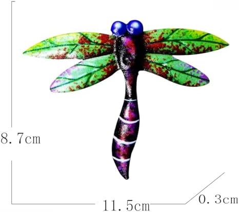 GENHAOTHREE 8 Pack Metal Dragonfly Wall Decor