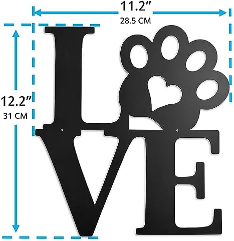 Acopelo Black Metal Wall Decor with Paw Print