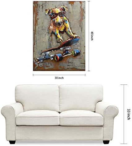 Empire Art Direct Dog on Skateboard Wall Sculpture