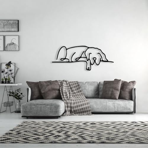 Aportif Black Metal Dog Wall Art 24x9 Inch
