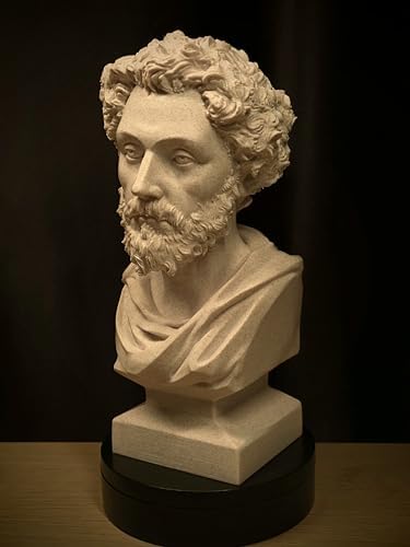 Marcus Aurelius Roman Emperor Bust Statue Marble Composite