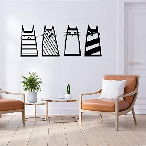 GoneNow Black Wooden Cats Wall Decor