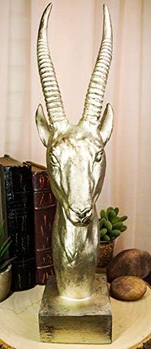 Ebros Gift Golden African Gazelle Sculpture 16 Tall Decor Statue