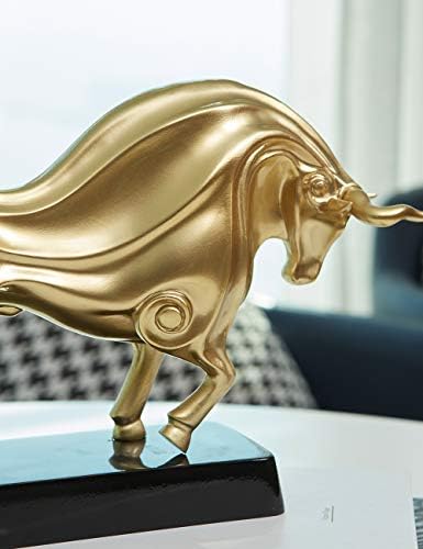HAUCOZE Bull Decor Sculpture Modern Statue Animal Figurine 9 Inch