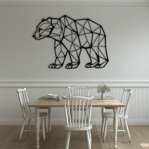 XXQ Metal Wall Art Geometric Bear 48x32
