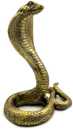 Vintage King Cobra Snake Statue Gold Figurine