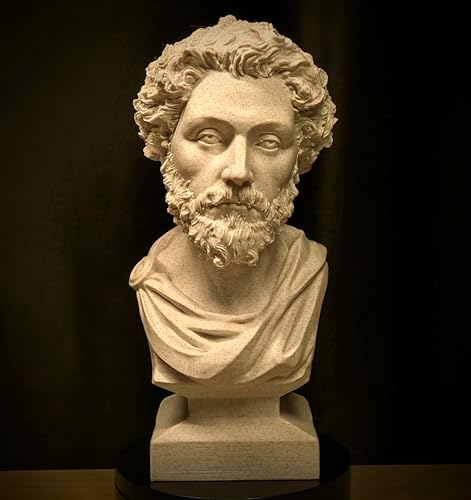 Marcus Aurelius Roman Emperor Bust Statue Marble Composite