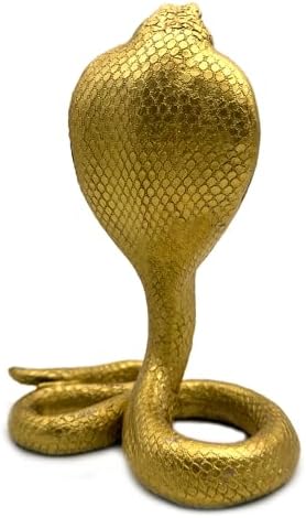 King Cobra Gold Snake Statue Sculpture Decor