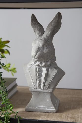 Cement Rabbit Sculpture 11-Inch Garden Decor