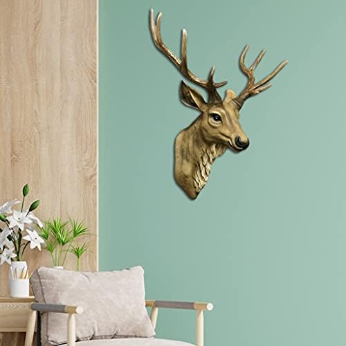 Fenteer 3D Deer Head Wall Sculpture Natural Color