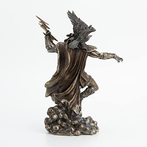 Veronese Design 11 3 4 Zeus Statue with Eagle Cold Cast Bronze Finish