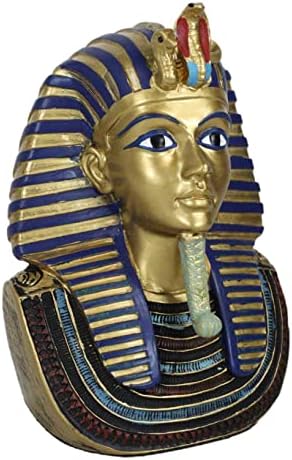 Ebros Golden Cobra and Vulture Nemes Mask Statue of King Tut