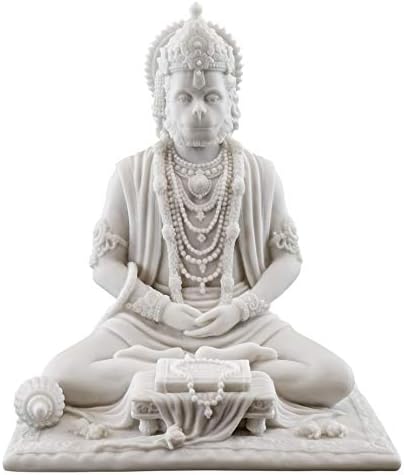 Top Collection 8 Inch Hanuman Statue - Marble Finish Hindu God of Strength