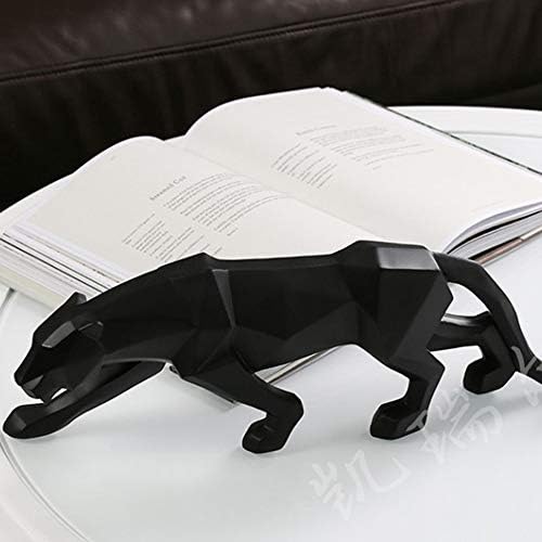 ASNOMY Black Cheetah Polyresin Statue Home Decor