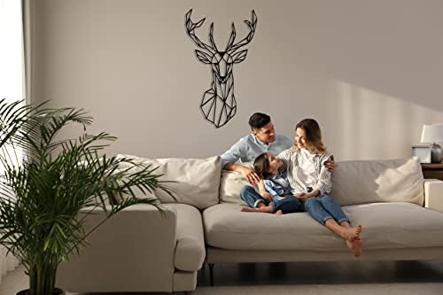 DEKADRON Geometric Deer Wall Sculpture 3D Metal Art