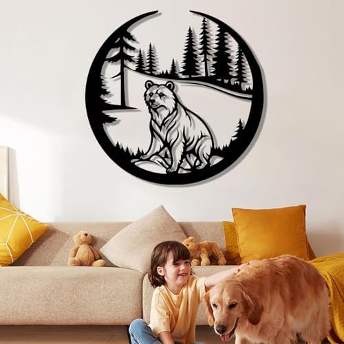 Oxzcimty Metal Bear Wall Art 19x18