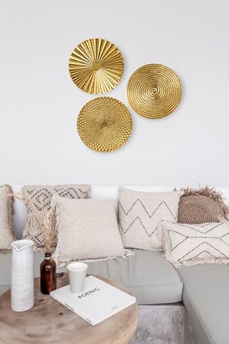Briful 12 Inch Gold Wall Sculptures Pack of 3