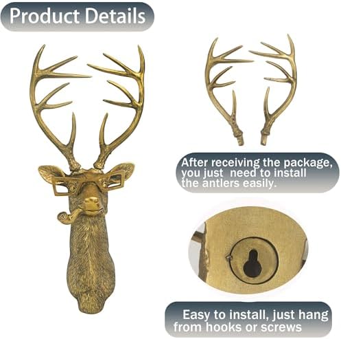 Yo Vryncal Deer Head Wall Mount Decor