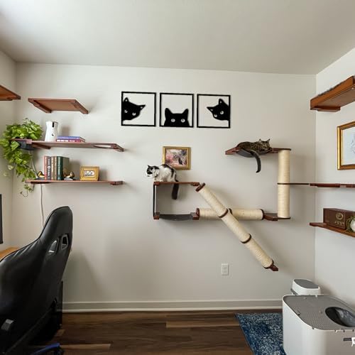 GM Grow 3-Piece Black Cat Wall Sculptures