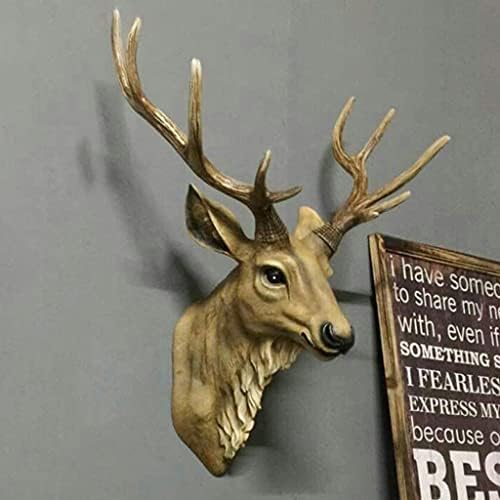 Fenteer 3D Deer Head Wall Sculpture Natural Color