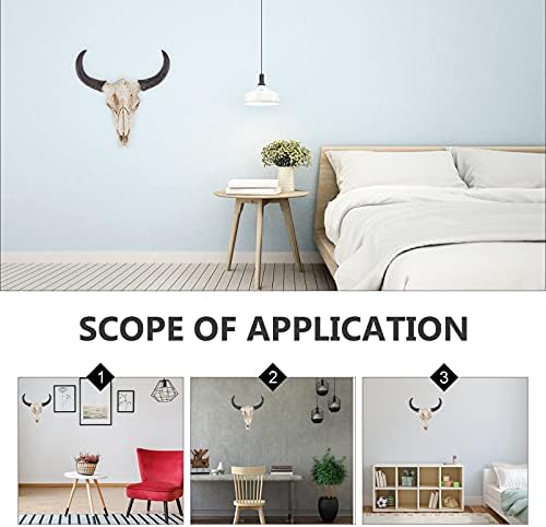 SEWACC Cow Skull Wall Decor Halloween Resin Sculpture