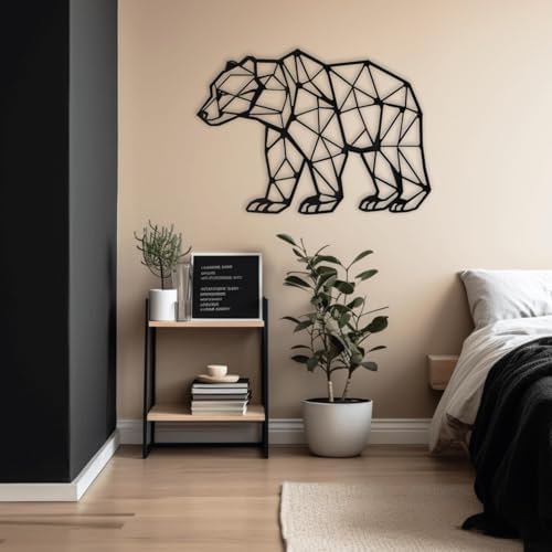 XXQ Metal Wall Art Geometric Bear 48x32