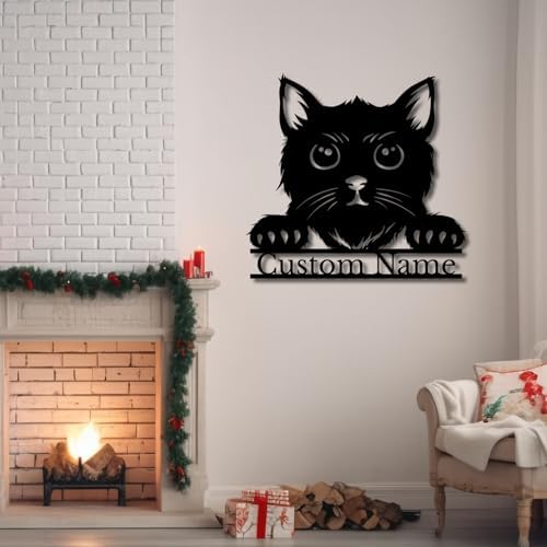 Custom Cat Metal Wall Art - Personalized Pet Sign