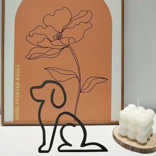 Modern Metal Cat Wall Sculpture Black Minimalist Decor