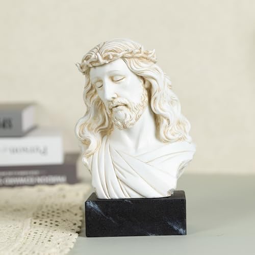 85 Inch Jesus Bust Statue - Hand Painted Resin Religious Decor